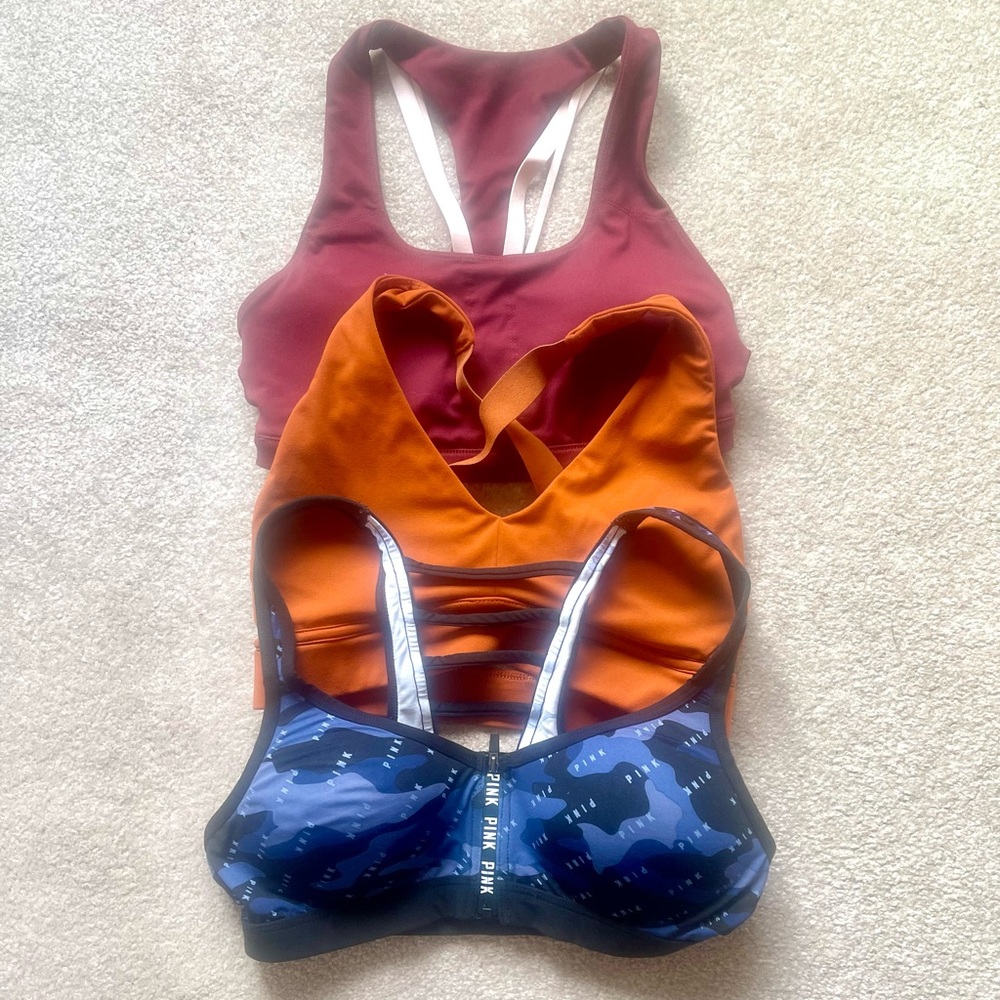 3 Pc Sports Bra Sz M Pink & Fila